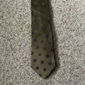 Italian Polka Dot Olive Green Tie